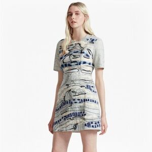 Nordstrom French Connection Derrain Stitch Back Abstract Cut Out Dress -8